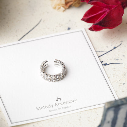 Double Row Rhinestone Ear Cuff - Nickel Free