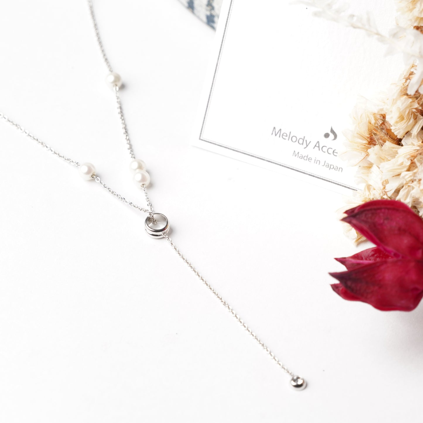 2-Way Long Pearl Necklace - Nickel-Free Asymmetrical Pendant Jewelry