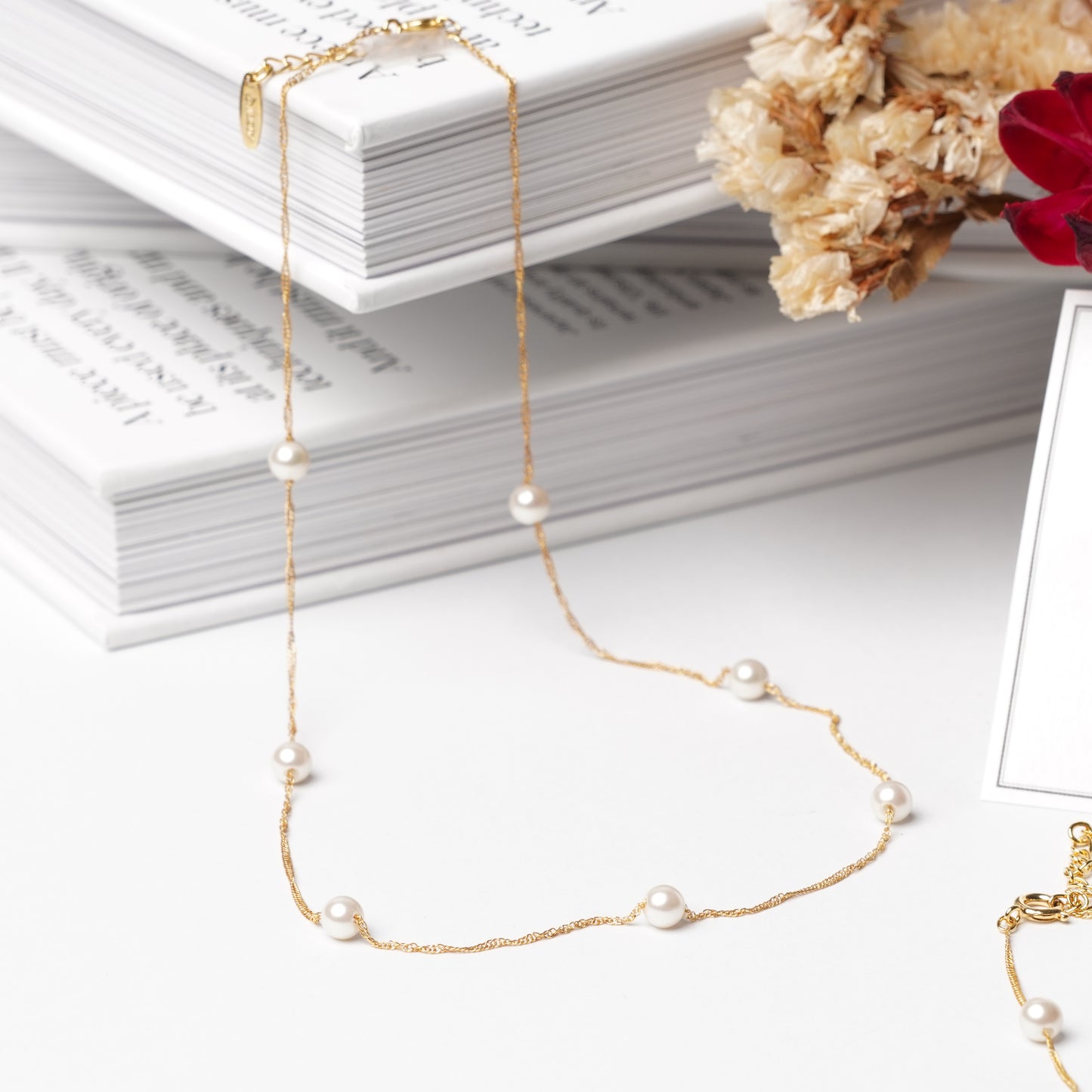 Pearl Station Necklace - Melody Accessory