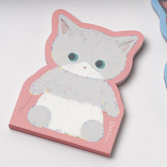 NB Omlien Die-Cut Memo Pad - Gray Cat