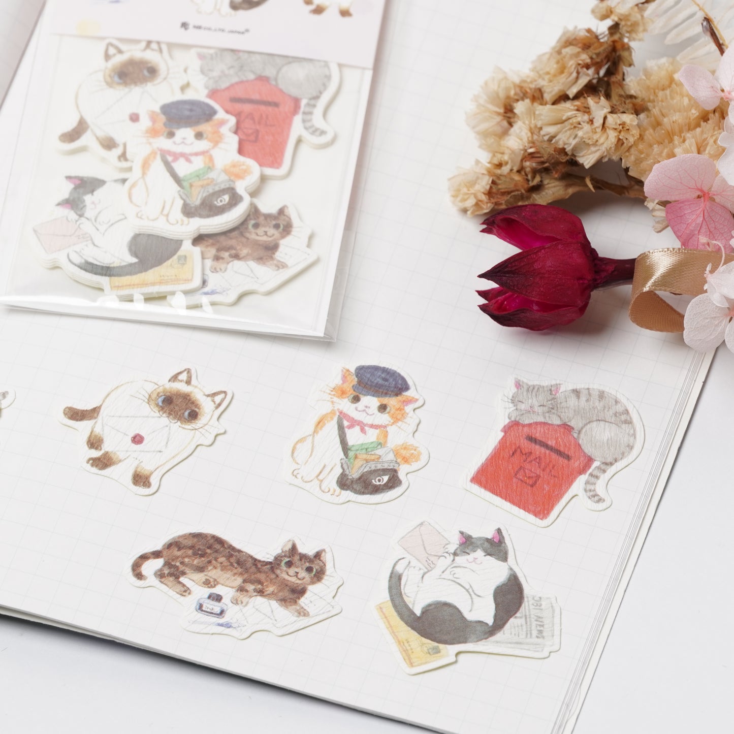 Nekorobi Flake Stickers - Letter Time