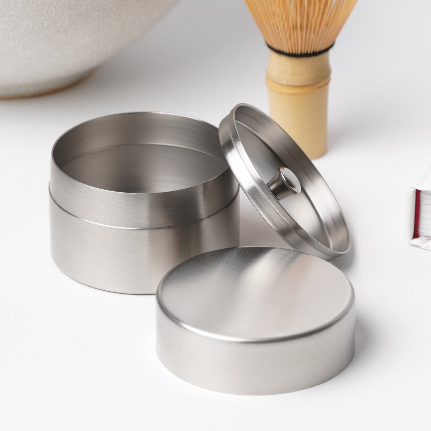 Small Matcha Tea Canister - Matte Finish Stainless Steel