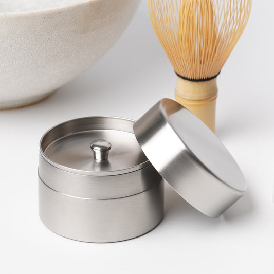 Small Matcha Tea Canister - Matte Finish Stainless Steel