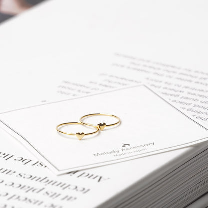 Petite Heart Pinky Ring – K18 Gold Plated Dainty Ring US Size 2