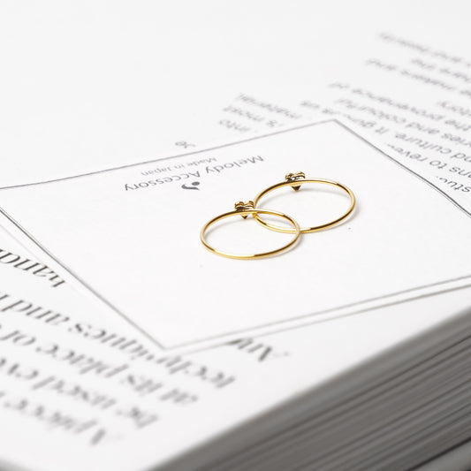 Petite Heart Pinky Ring – K18 Gold Plated Dainty Ring US Size 2