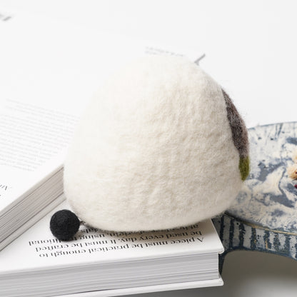 Wool Felt Cat Pouch - Long-Tailed Tit
