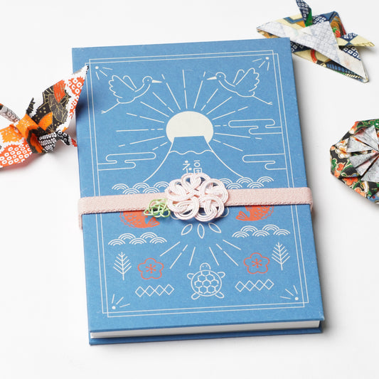 Bookband with Pink Mizuhiki Flower - Traditional Japanese Elegance for Your Temple Stamp Book