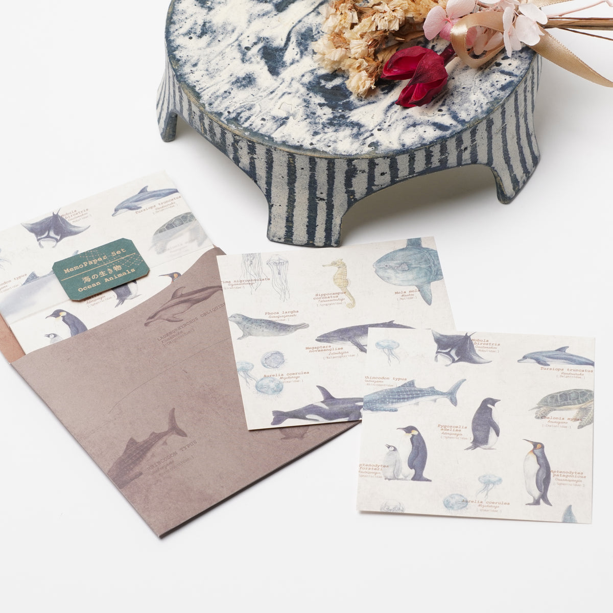 Marine Life Memo Paper Set with Case – Ocean Animal