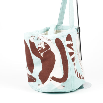moritaMiW Cat Tote Bag - Large Cotton Tote with Interior Pockets