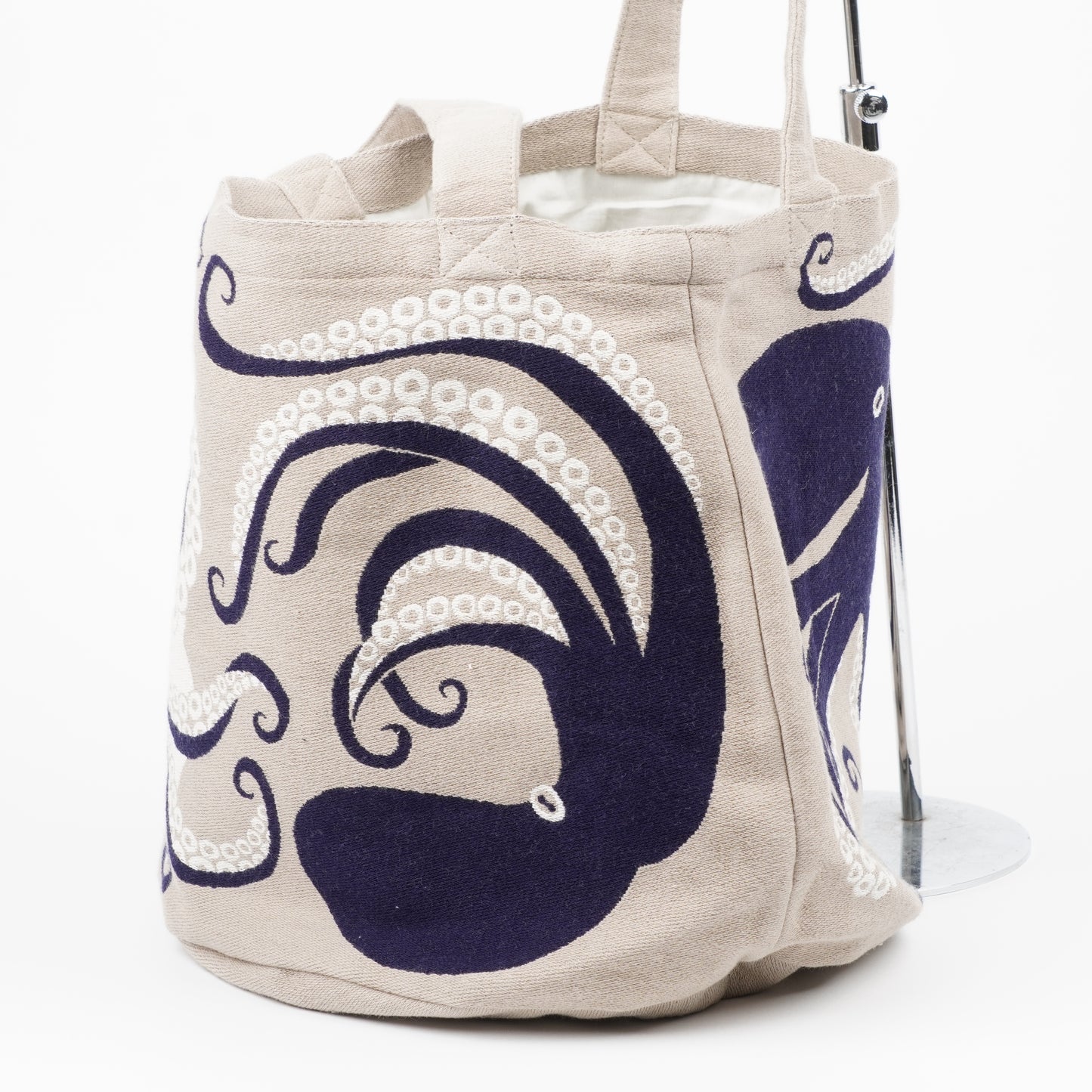 moritaMiW Octopus Tote Bag - Large Cotton Tote with Interior Pockets