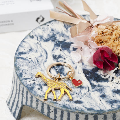 Animal Key Ring with Mini Charm Giraffe