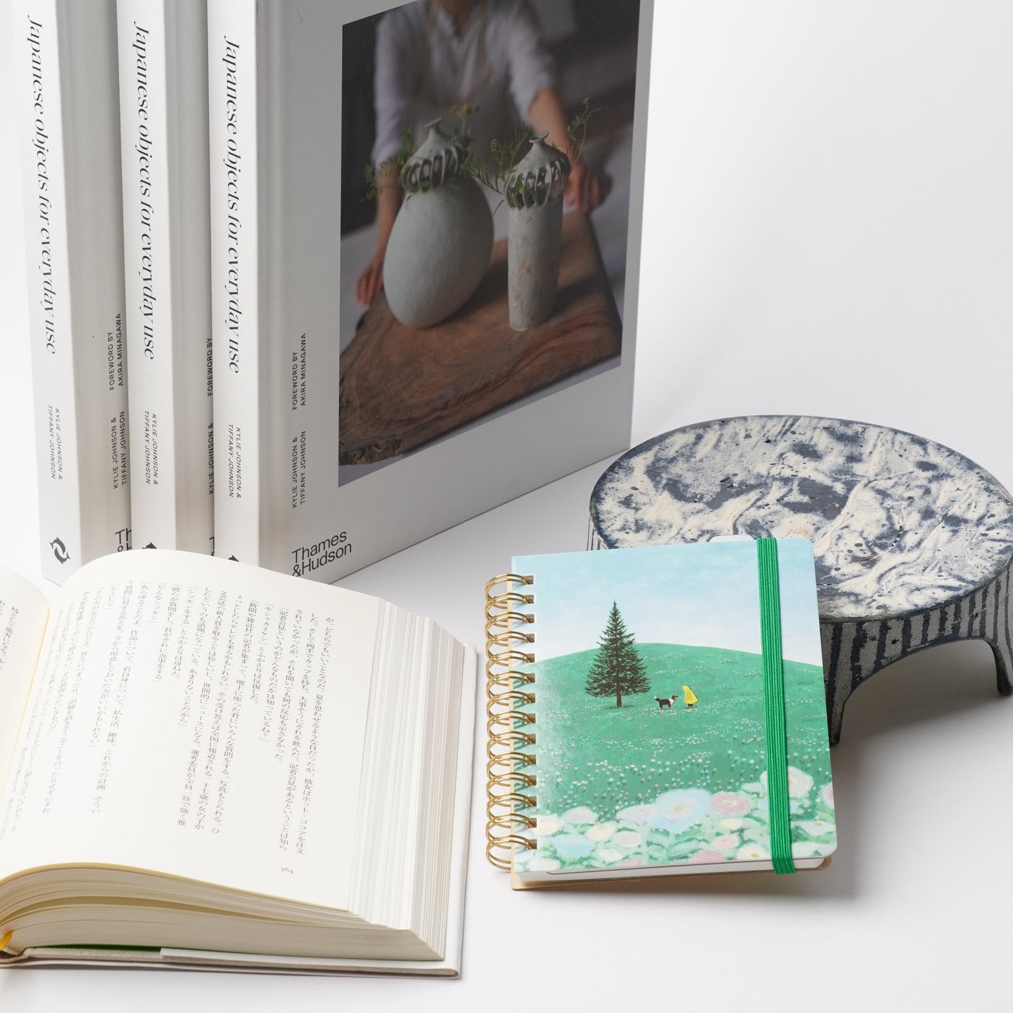 KING JIM HITOTOKI NOTE Daily Passport Size Notebook Set - Green Meadow