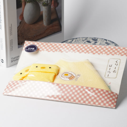 Fried Egg Bib and Chick Socks Set