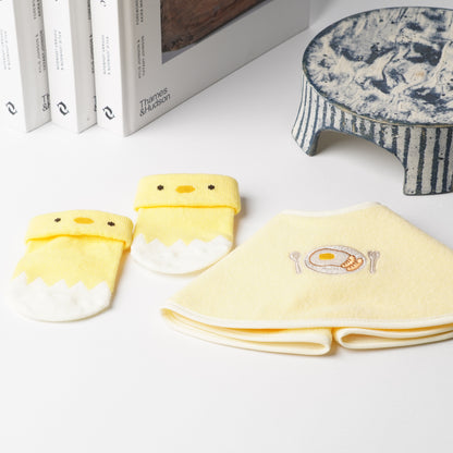 Fried Egg Bib and Chick Socks Set