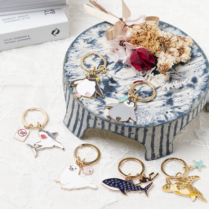 Animal Key Ring with Mini Charm Whale Shark
