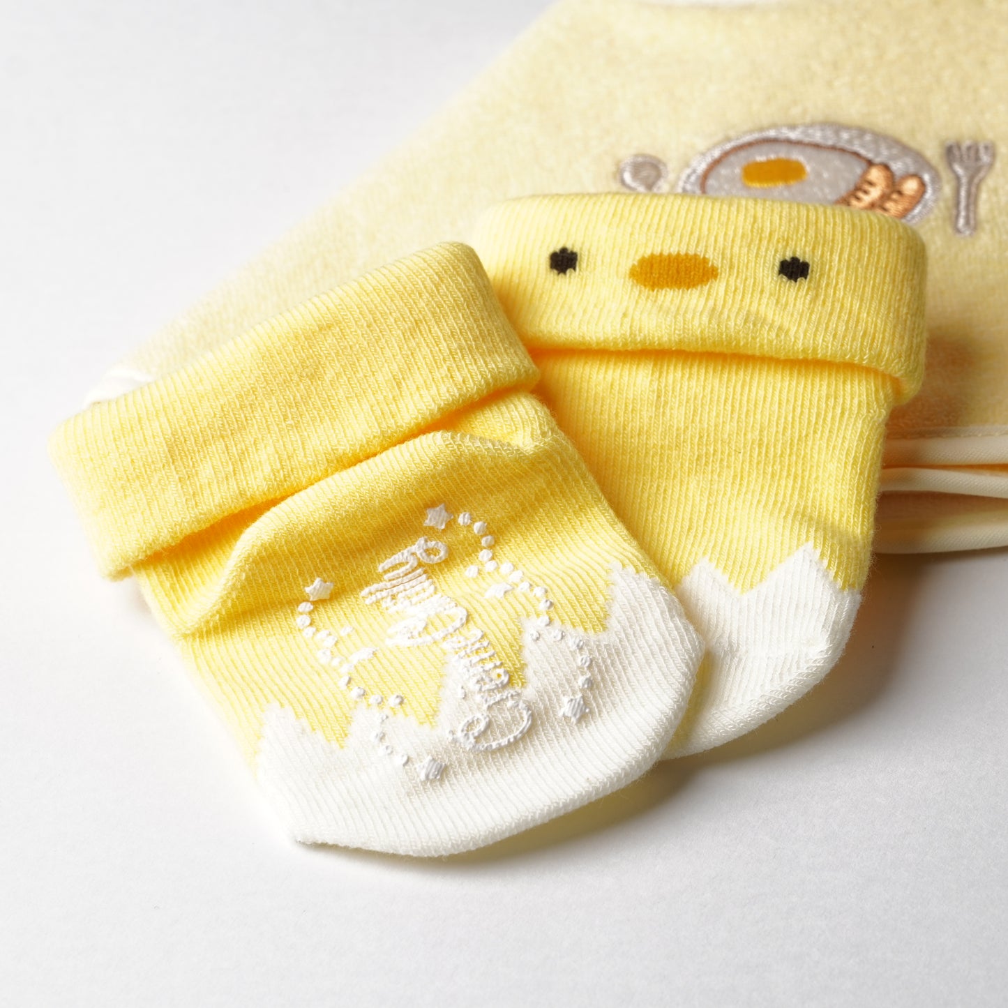 Fried Egg Bib and Chick Socks Set
