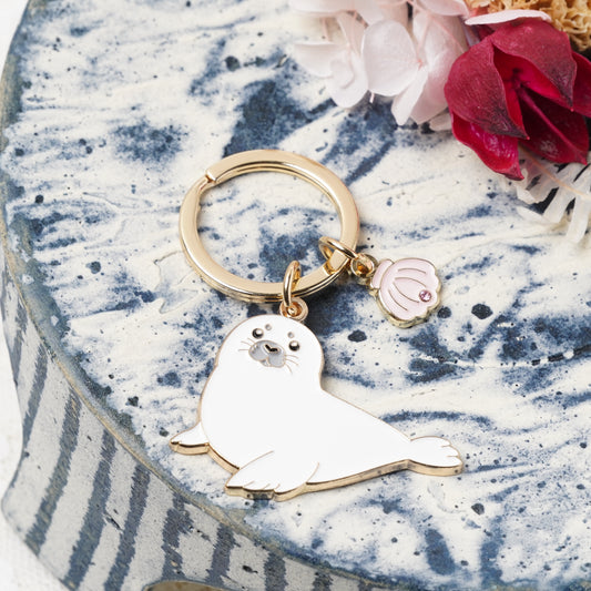 Animal Key Ring with Mini Charm Seal