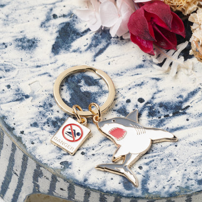 Animal Key Ring with Mini Charm shark