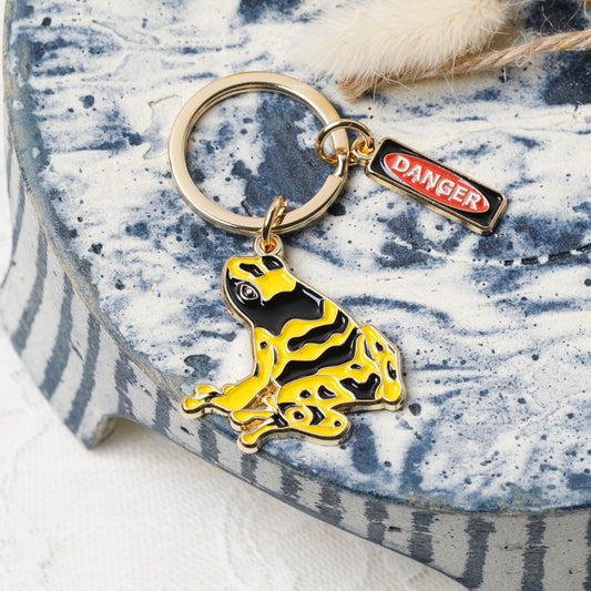 Frog Key Ring Dendrobates Leucomelas