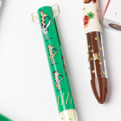 Jagarico Mimi 2-Color Pen – Black & Red Ballpoint