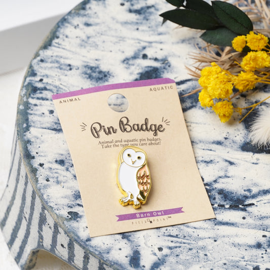Barn Owl Enamel Pin – Elegant Nocturnal Bird Badge for Bags & Gifts