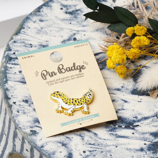 Leopard Gecko Enamel Pin – Cute Reptile Badge for Backpacks & Gifts