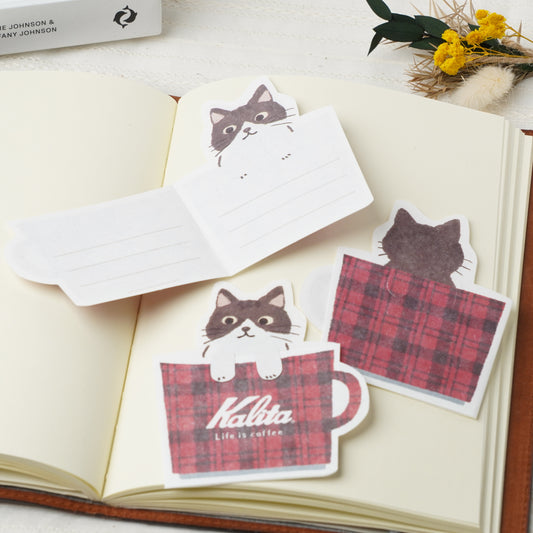 Kalita Collaboration Mini Letter Set - Coffee Cup Design with Cat Seal