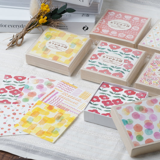 Mini Origami Paper Set Warm Color - 120 Sheets in Box