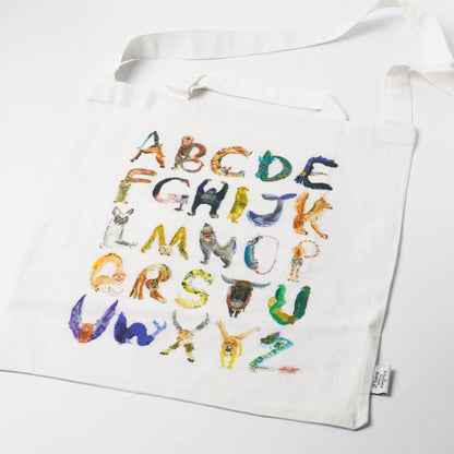 Creer Atelier KOTETSU Cotton Linen Tote Bag - Alphabet