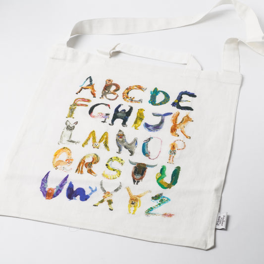 Creer Atelier KOTETSU Cotton Linen Tote Bag - Alphabet