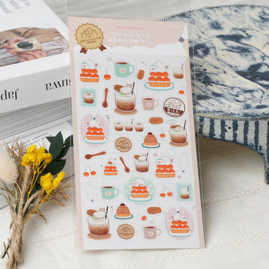 Animal Confectionery Workshop Clear Sticker Sheet - Cat