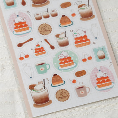 Animal Confectionery Workshop Clear Sticker Sheet - Cat