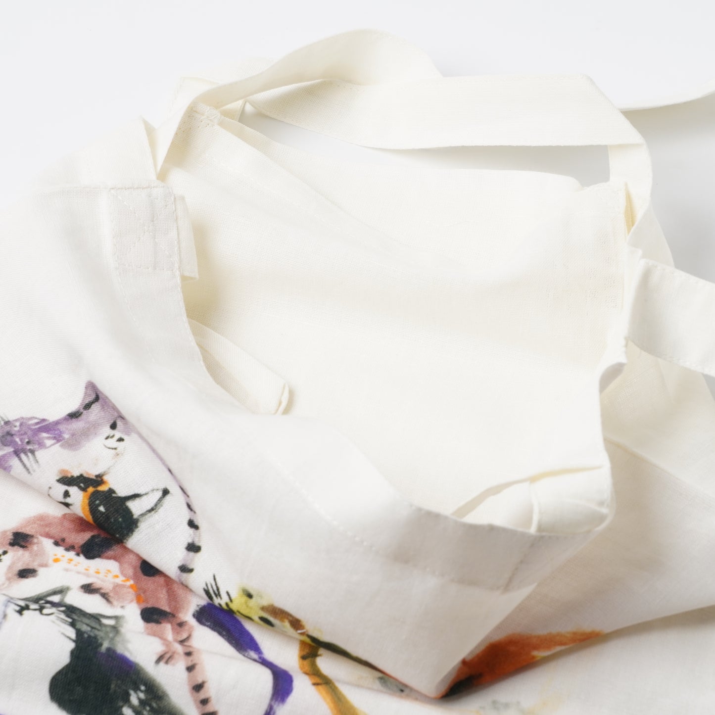Creer Atelier KOTETSU Cotton Linen Tote Bag - Cat