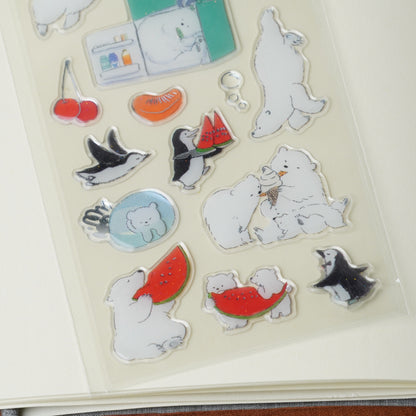 Epoxy Drop Stickers - Polar Bear and Penguin