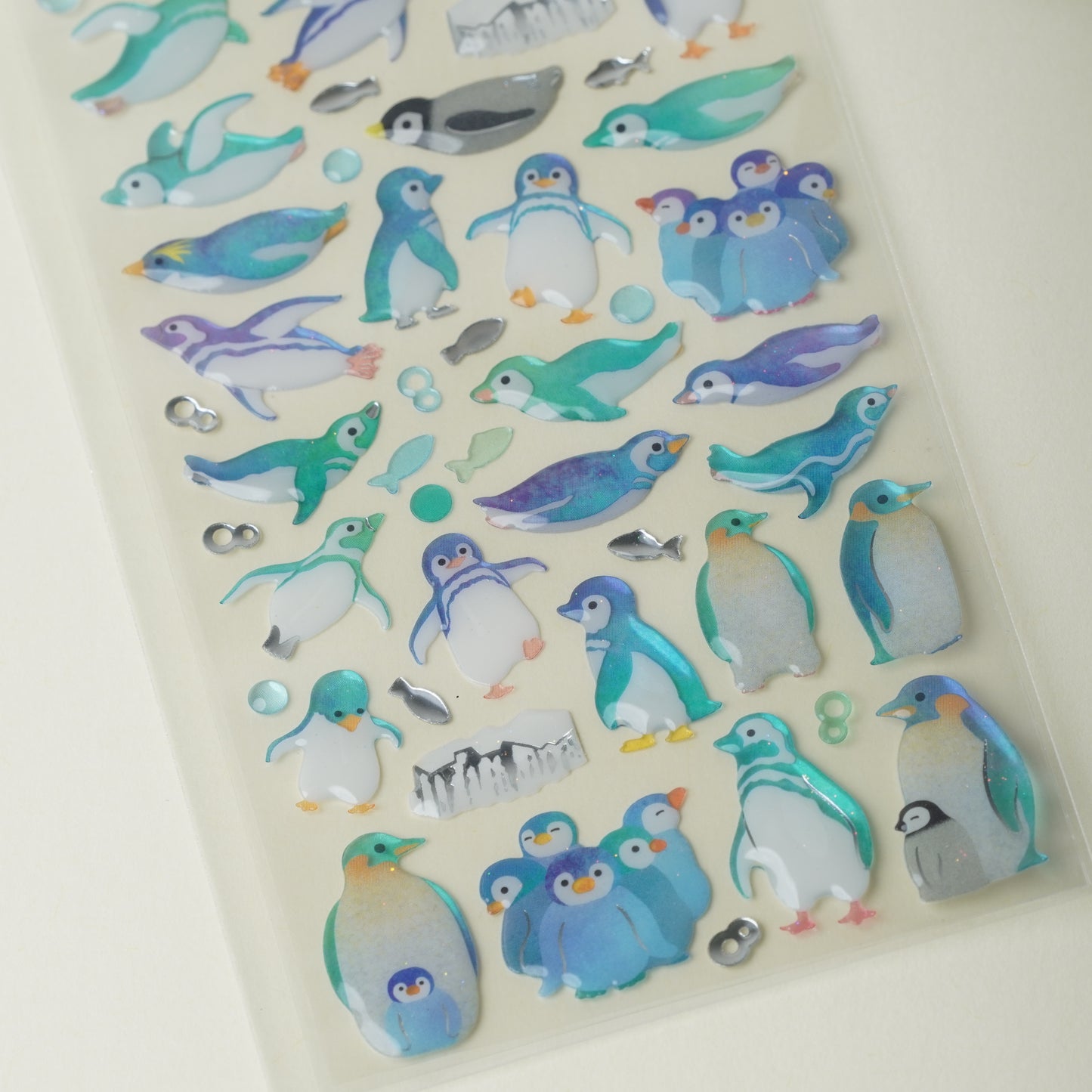 Epoxy Drop Stickers - Summer Penguin Motif