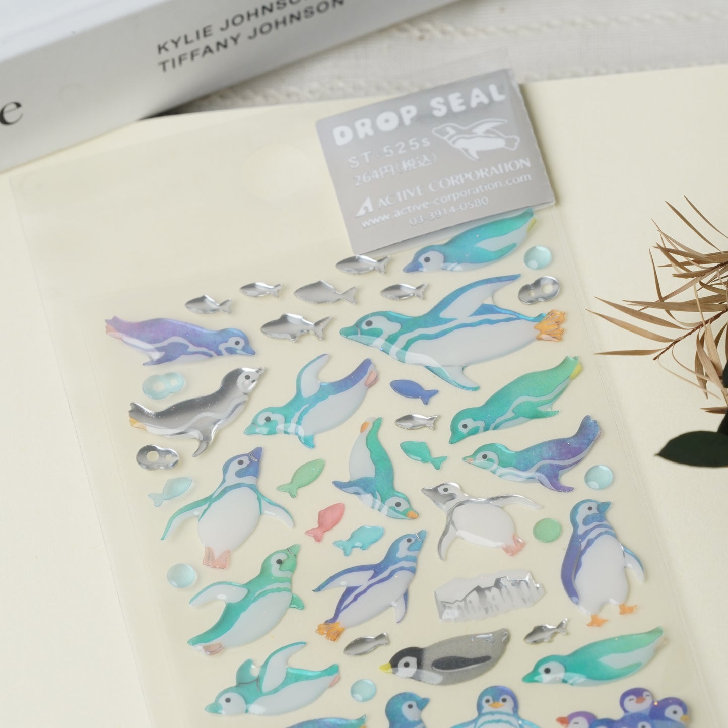 Epoxy Drop Stickers - Summer Penguin Motif