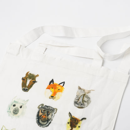 Creer Atelier KOTETSU Cotton Linen Tote Bag - Animal Friends