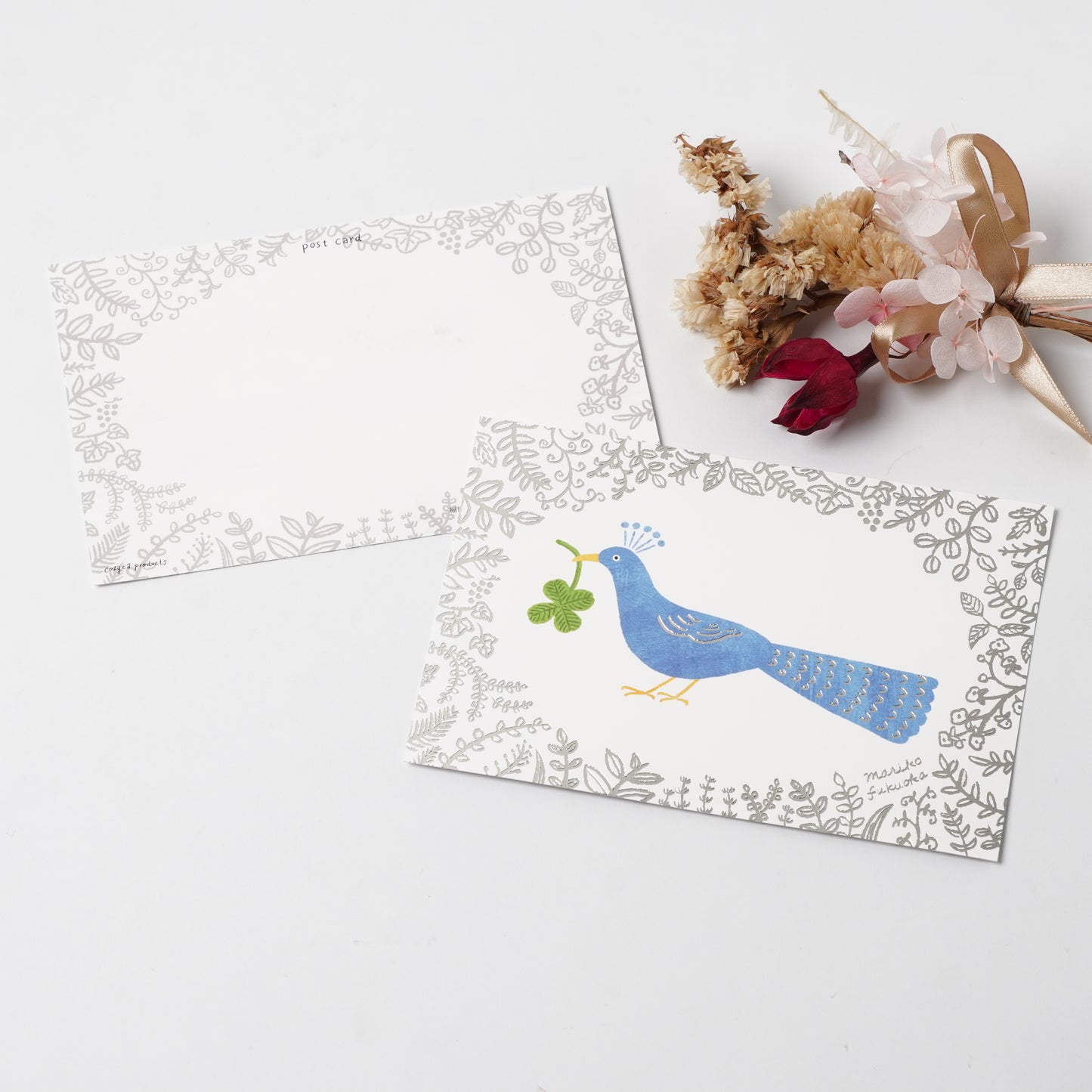 Lucky Bird Foil Postcard - Mariko Fukuoka | cozyca products