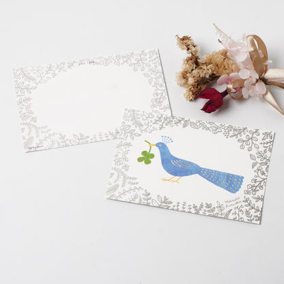 Lucky Bird Foil Postcard - Mariko Fukuoka | cozyca products