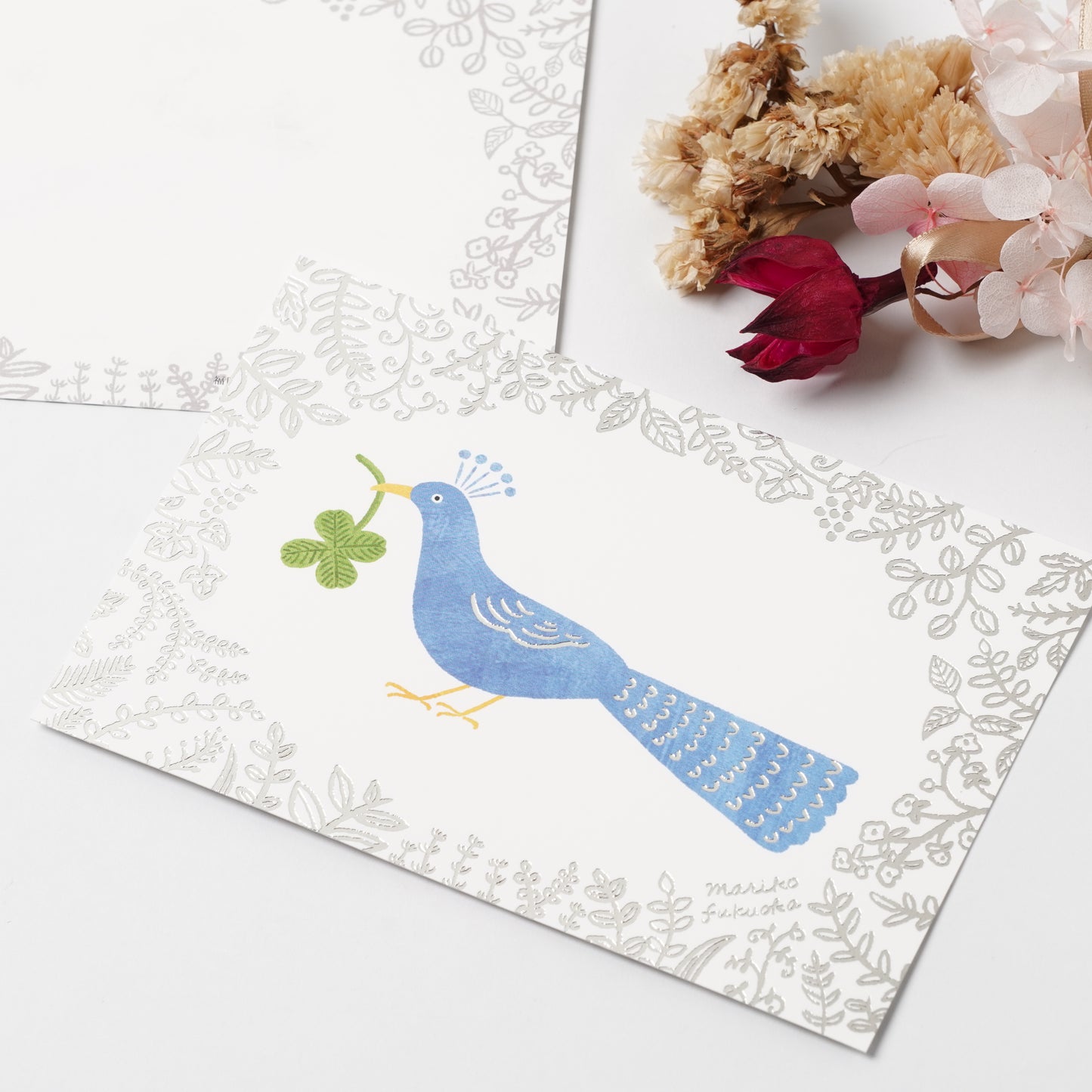 Lucky Bird Foil Postcard - Mariko Fukuoka | cozyca products