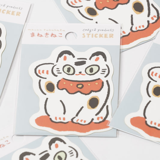 Maneki Neko Waterproof Sticker - Masao Takahata | cozyca products