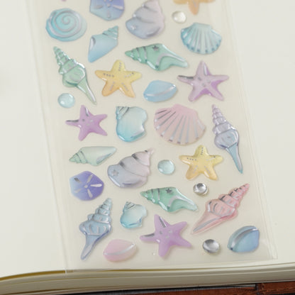 Epoxy Drop Stickers - Summer Shell Motif