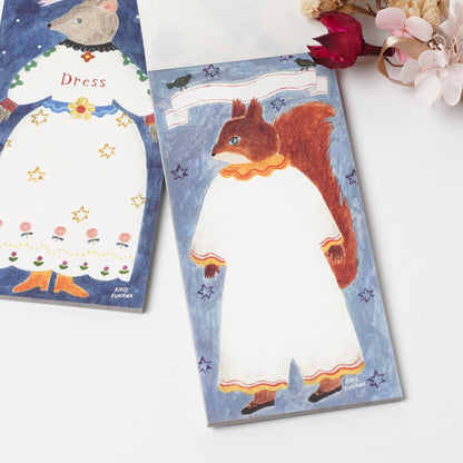 Dress Animal Mini Letter Pad – Aiko Fukawa | cozyca products