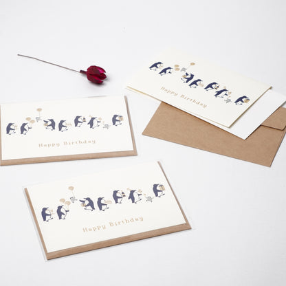 Penguin Birthday Card | Foil & Embossed Greeting Card