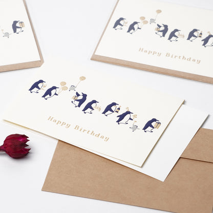 Penguin Birthday Card | Foil & Embossed Greeting Card