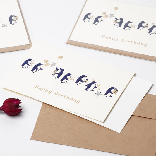 Penguin Birthday Card | Foil & Embossed Greeting Card