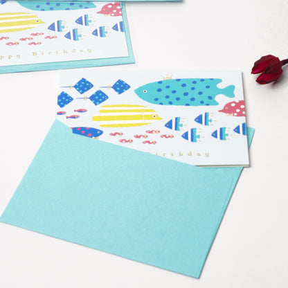 Tropical Fish Birthday Card | Foil & Embossed Greeting Card
