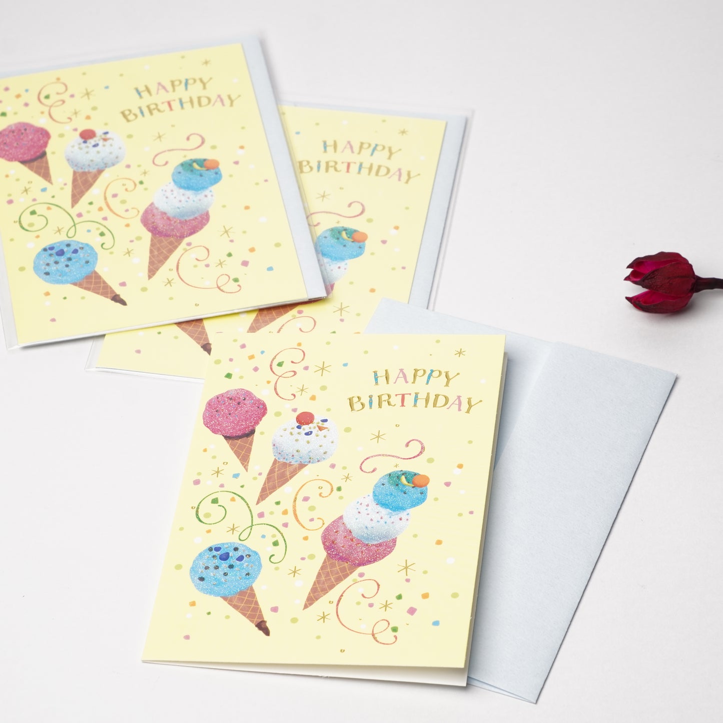 Ice Cream Cone Birthday Card | Glitter, Foil & Embossed