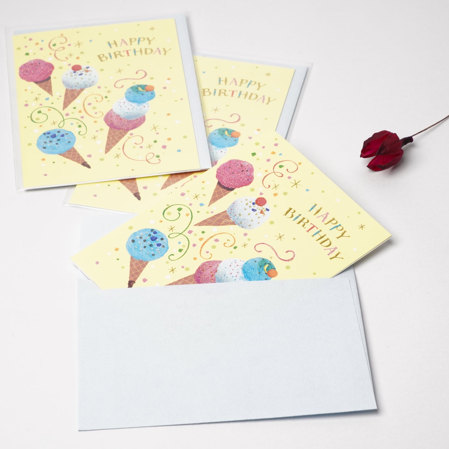 Ice Cream Cone Birthday Card | Glitter, Foil & Embossed