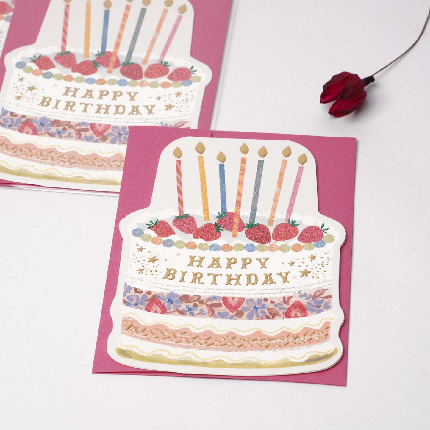 Die-Cut Birthday Cake Card | Glitter, Foil & Embossed